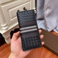 2023 New★ Bs Leather Braided Mens Long Wallet Sheepskin Embroidered Suit Clip 20 Off Multi-Card Long Clip Fashion Casual