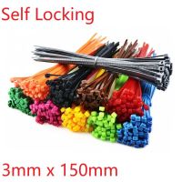 20pcs Self Locking Nylon Cable Ties 3 x 150mm Plastic Zip Tie Band Wire Binding Wrap Straps DIY Cable Fasten Organiser Colorful Cable Management