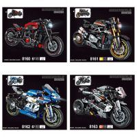 NEW 4Set 8160 City Tech Motorcycle Car Model Building Blocks MOC Racing Motobike Vehicles Bricks Toys For Children Gifts Building Sets