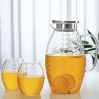 High capacity Glass Fish scale Water Pot 2000ml Jug Teapot Kettle Lemonade Heat-resistant Explosion-proof Heatable Carafe 1500ml