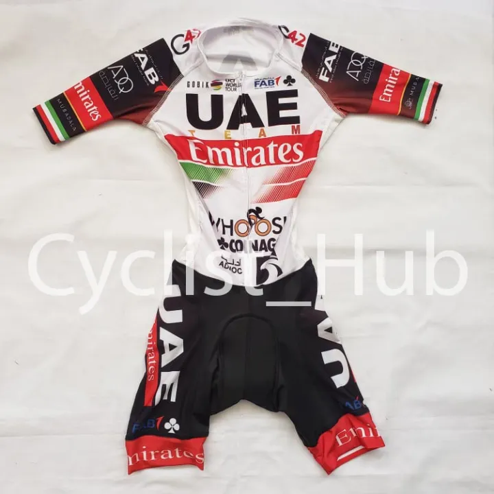White Uae Cycling Jersey Onesuit Trisuit Lazada Ph