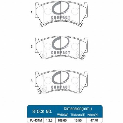 ผ้าเบรคหน้า-nissan-sentra-sunny-b14-1-5-1-6-ปี-95-00-sentra-sunny-b14-1-5-1-6-super-saloon-ปี-00-01-dcc-431