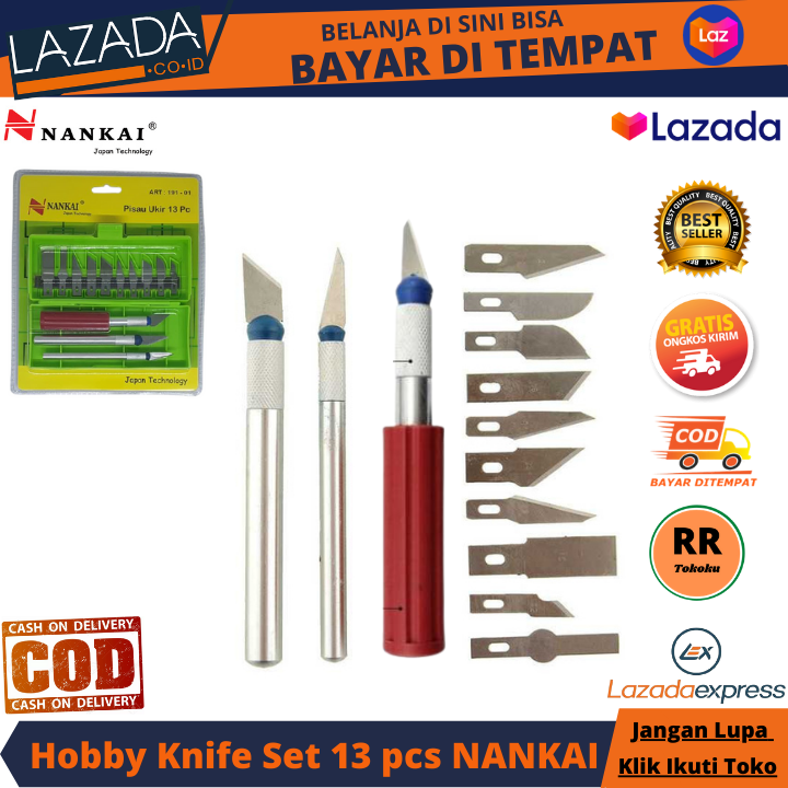 Pisau Ukir Pahat Kayu Set Hobby Knife Set 13 Pcs Nankai Harga Promo