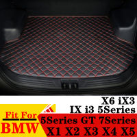 รถ Trunk Mat สำหรับ BMW 3 5 7 Series GT X1 X2 X3 X4 X5 IX3 I3 IX กันน้ำด้านหลัง Cargo Cover พรม Pad AUTO Tail Boot Liner