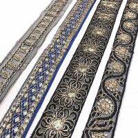 [HOT!] 1Yards Sequin Lace Trims Floral Webbing Ribbon Clothing Decorative Embroidered for Bridal Lace DIY Sewing Material for Dress