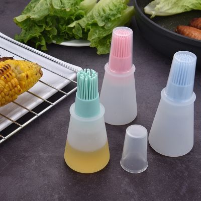 Silicone BBQ Oil Brush Heat Resisting Barbecue Oil Bottle Brush Cooking BBQ Tools