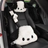 Cute Cartoon Dog Toy Car Neck Pillows Winter Soft Plush Auto Headrest Seat Support Waist Cushion Car Interior Accessories Seat Cushions