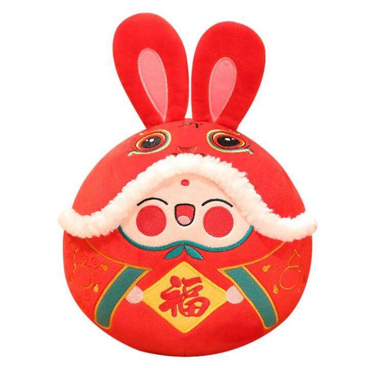 Chinese New Year Bunny Plush Cute Bunny 2023 Chinese New Year of Rabbit Decoration Chinese Lunar