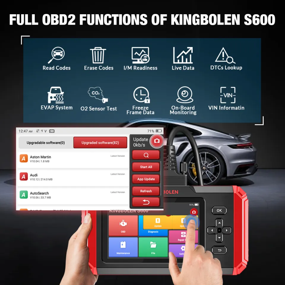  KINGBOLEN S800 OBD2 Scan Tool,ECM/at/ABS/SRS Scanner with 15  Reset,AutoVIN Car Diagnostic Tools ABS Bleed Oil SAS IMMO TPMS BMS AFS  Gearbox Service,Automotive Engine Code Reader Lifetime Free Update :  Automotive