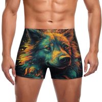 Dog Swimming Trunks Animal Head Stay-in-Shape Custom Swim Boxers Large Size Pool Man Swimwear Swimwear