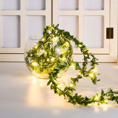 Solar Power 23510m Fake Creeper Green Leaf Ivy Vine LED String Light For Home Wedding Party Hanging Garland Artificial Flower