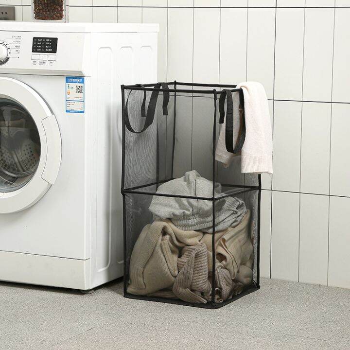 Large Square Mesh Laundry Basket Household Folding Laundry Basket Dirty