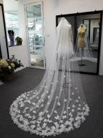 HOT Ivory Bridal Veil Cathedral Wedding VeilS Flowers Floral Petals Bride velos de novia Accessories