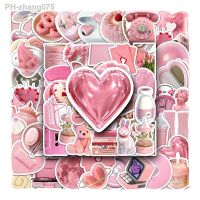 10/30/50pcs Cute Pink Stickers Ins Style Cartoon Decals Toys For Kids DIY Scrapbook Motorcycle Phone Fridge Guitar Bike Sticker