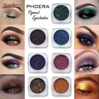 PHOERA พาเลทอายชาโดว์12สีส่องประกายสีขาวดำ,อายแชโดว์มืออาชีพพร้อมส่ง