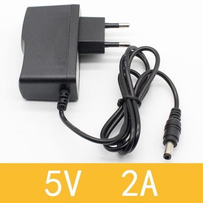1PCS 5V2A New AC 100V-240V Converter Adapter DC 5V 2A 2000mA Power Supply EU Plug DC 5.5mm x 2.1mm  Wires Leads Adapters