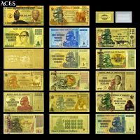 【CW】 17styles Zimbabwe Gold Banknotes Hundred Trillion Dollars Ticket Collectibles All Notes Exquisite Certificate