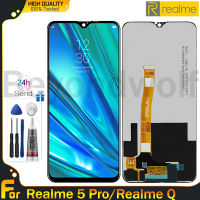 Beyondwolf Origina หน้าจอ LCD 6.3นิ้วสำหรับ Realme 5 Pro/ Realme Q สัมผัสหน้าจอ LCD หน้าจอดิจิตอลแทนการประกอบสำหรับ Realme 5 Pro Realme Q RMX1971จอ RMX1973