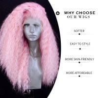 Charisma Pink Wig Synthetic Lace Front Wig Long Curly Afro Wigs High Temperature Fiber Hair Lace Wigs For Women Cosplay