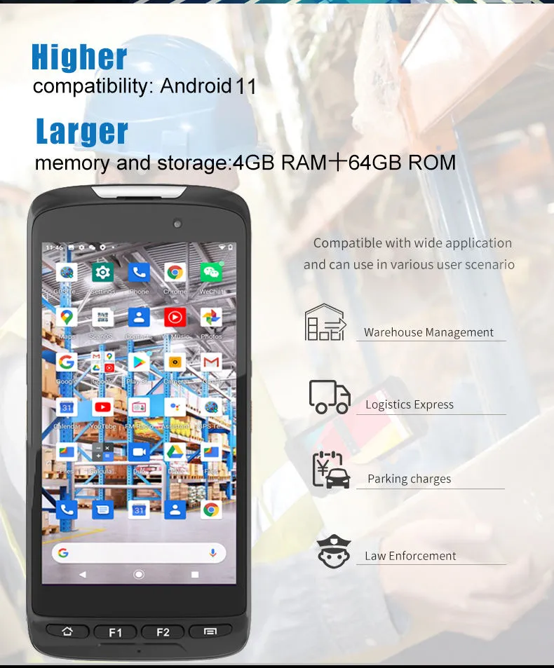 Android 11 OS 4G 64G Handheld Terminal PDA Zebra4710 2D Barcode