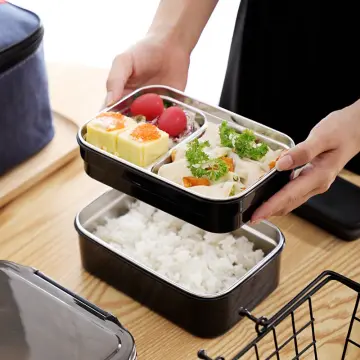 Stackable 304 Stainless Steel Bento Box, 2-tier Leak-proof Bento