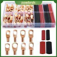 ZOWBRSH 80Pcs 3ประเภท/8ขนาด ปลั๊กลวดทองแดง AWG 12/10 8 6 ขั้วต่อแบตเตอรี่ พร้อมกล่องเก็บของ แบตเตอรี่ lugs กล่องกระจายสินค้า