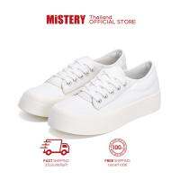 ✜ MISTERY รองเท้าผ้าใบส้นสูง รุ่น NOOM สีขาว ( MIS-532)