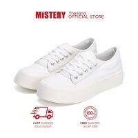 ♈✔♂ MISTERY รองเท้าผ้าใบส้นสูง รุ่น NOOM สีขาว ( MIS-532)