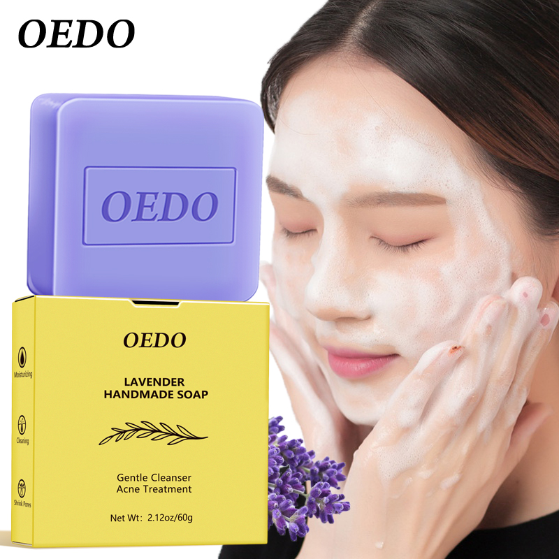 OEDO Lavender Extract Moisturizing Handmade Soap Deep Cleaning Brighten ...