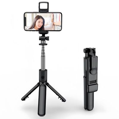 Selfie Stick Tripod 68cm Bluetooth 10m Wireless Remote Fill Light Extendable Portable Phone Stand Live Streaming Video Recording