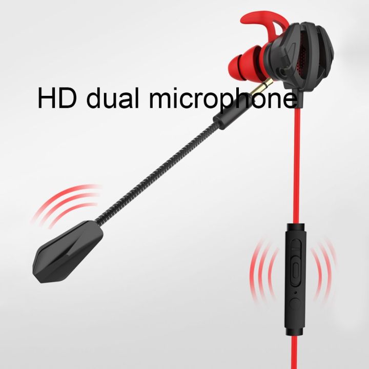 ชุดหูฟังไมโครโฟนอินเอียร์-pubg-สองหัวการลดเสียงรบกวนหูฟังเกมมิ่ง-csgo-แบบมีสายสำหรับหูฟังและชุดหูฟังฉนวนกันความร้อนแบบไดนามิก-ps4เสียง