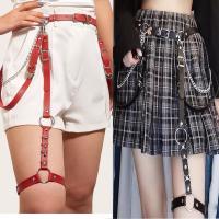 Punk Gothic Style Belt Girl Leg Ring Multi-functional Scene Belt Decoration Jk Waist Chain Strap Individual High-quality PU Belt Belts