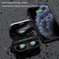 F9 TWS Wireless Headphones, Bluetooth 5.0 Waterproof Bluetooth Headphones with Microphone 2000MAh Charging Box Black