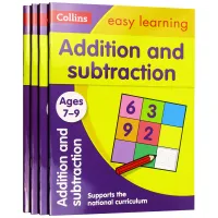 English original Collins Easy Learning childrens series Mathematics exercise book 4 Volumes 7-9 years old Collins Easy Learning KS2 addition, subtraction, multiplication and division scores student exercise book mathematics skills Learning English books