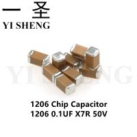 100pcs 100NF X7R 10% 50V 0.1UF 104K 1206 smd capacitor