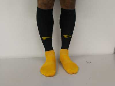 Kronos Socks Junior [  Black/Yellow : KSC 1017JR ]