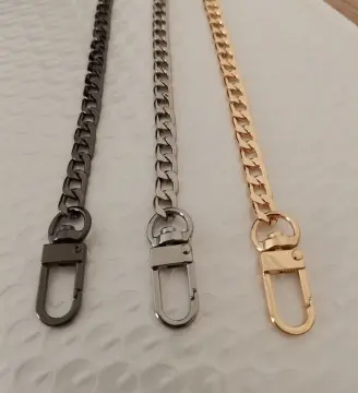 Mini Purse Chain, DIY Metal Flat Chain- for Messenger Bag Purse Strap  Extender Handbag Accessory Decoration, with Metal Buckle