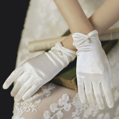 Wrist Length Gloves Stretch for Ladies Hand