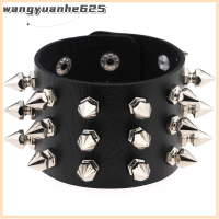 [WYH Store] COD Three ROW rivet STUD ข้อมือกว้าง PU หนังพังก์โกธิคสร้อยข้อมือสร้อยข้อมือของขวัญ