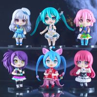 1ชิ้นสุ่มสไตล์10ซม. อะนิเมะใหม่ Hatsune Miku รุ่น Q หุ่นพีวีซีน่ารักคุณภาพสูงโมเดลของเล่นตุ๊กตาประดับของขวัญ