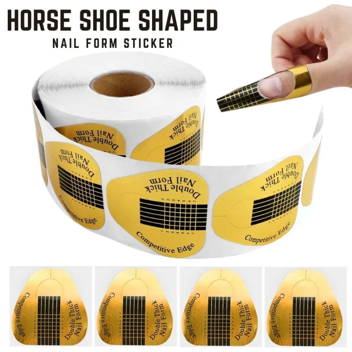 HORSE SHOE SHAPED NAIL FORM FOR NAIL EXTENSION Extension Sticker Form Guide Nail Art Acrylic