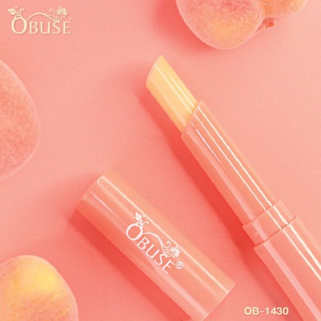 obuse-sweet-peach-change-color-lip-balm-ob-1430-โอบิ๊ว-ลิปมันเปลี่ยนสีลูกพีช