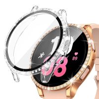diamond Case Glass for samsung Galaxy watch 5 4 44mm 40mm PC all-around Anti-fall bumper cover Screen protector Galaxy watch4 5