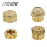 1pcs Brass Pipe Hex Head Brass End Cap Plug Fitting 1/8" 1/4" 3/8" 1/2" 3/4" Male Female Thread  Coupler Connector Adapter Valves