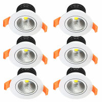 LED Downlights Recessed Ceiling Light 7W 5W 3W Spotlights 220V COB Lamp Dimmable Dimmer Lighting Home Decor Cut Size 75mm 6pack