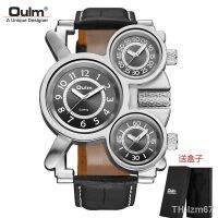 ⌚ นาฬิกา Home OULM the radium leather 1167 men watches quartz watches more time zone