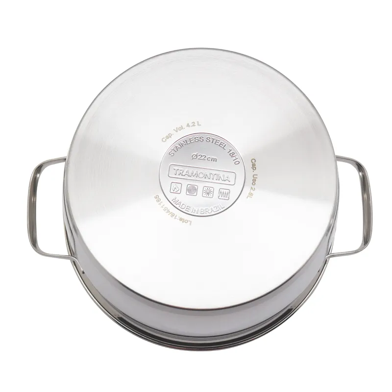 Tramontina Allegra Deep Casserole In Stainless Steel With Triple