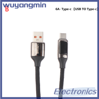 Wuyangmin สายจอแสดงผลแอลอีดี PD 100W ชาร์จเร็ว6A USB เป็นสายโทรศัพท์ Type-C