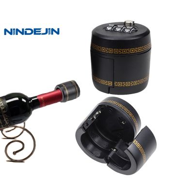 NINDEJIN ชุดล็อกรหัสขวดพลาสติก,อุปกรณ์ล็อกขวดไวน์แบบรวมอุปกรณ์ปลั๊กสุญญากาศสำหรับรักษาเฟอร์นิเจอร์ล็อคฮาร์ดแวร์