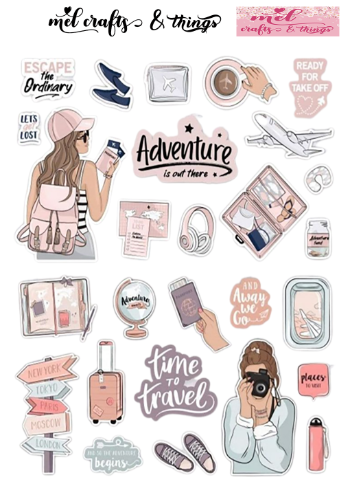 Travel Adventure Sticker Sheet Aesthetic Tumbler Sticker Sheet | Lazada PH